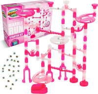Marble Genius Marble Run Starter Set STEM Toy for Kids Ages 4-12 – Fun for Kids & Family - Pink Sparkle
