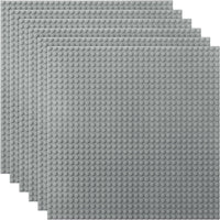 Lekebaby 6 Pack Classic Baseplates 10" x 10" - Grey / 6 Pack