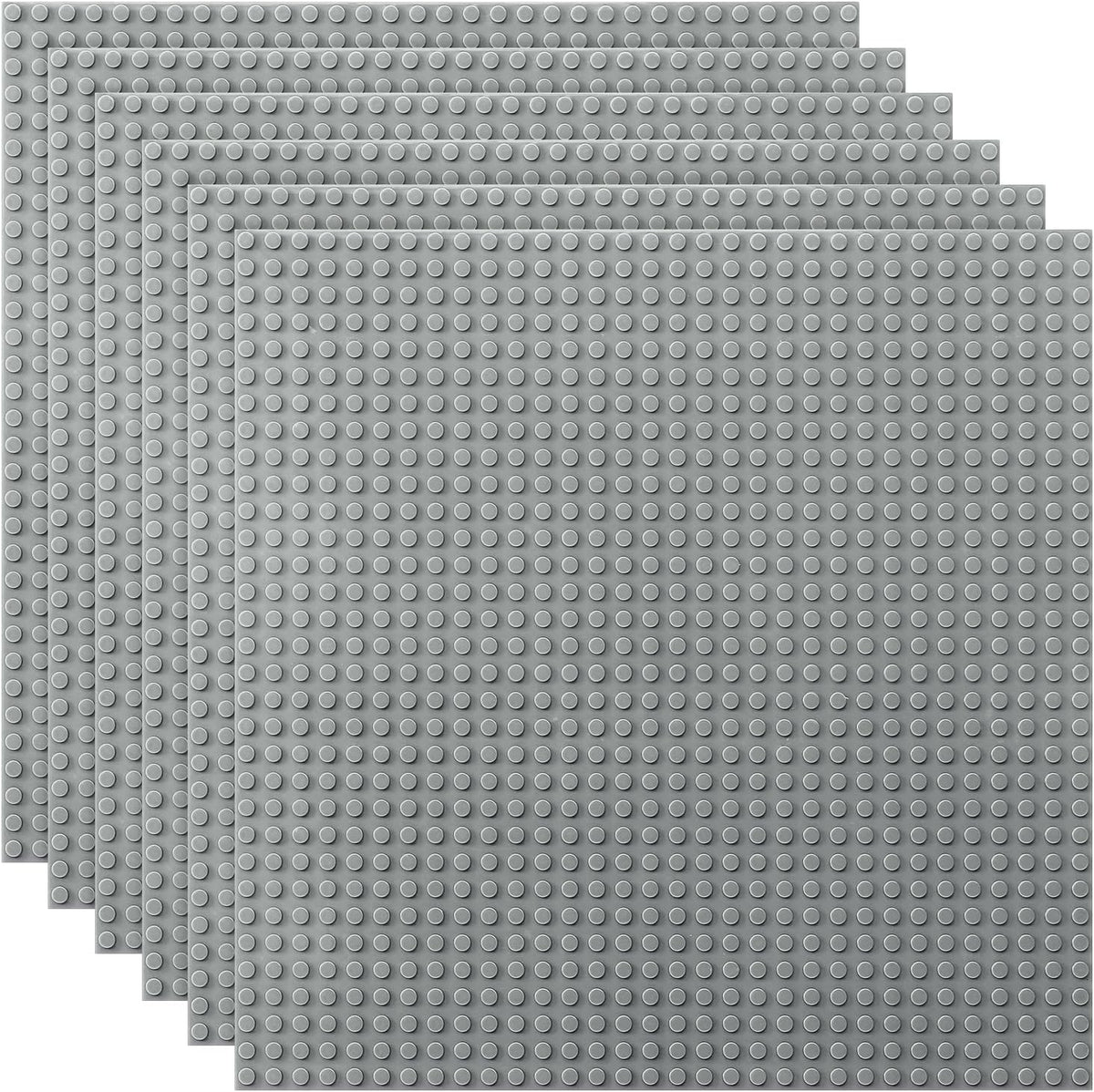 Lekebaby 6 Pack Classic Baseplates 10" x 10" - Grey / 6 Pack