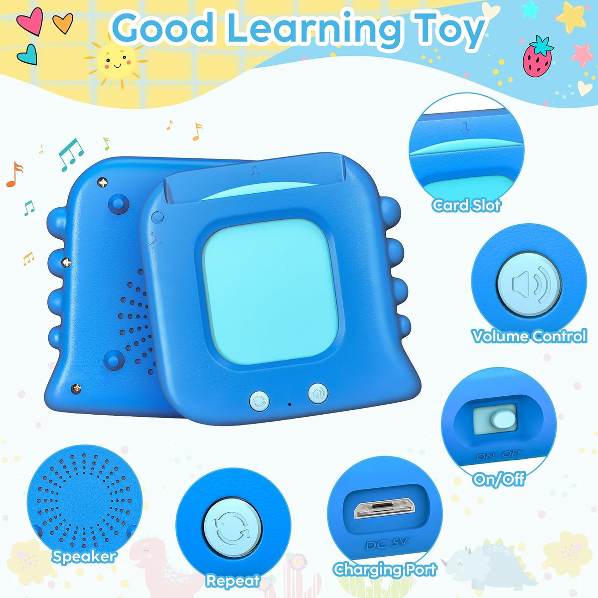Talking Flash Cards,Kids Toddler Flash Cards with 240 Sight Words – Fun for Kids & Family - Blue - image 3