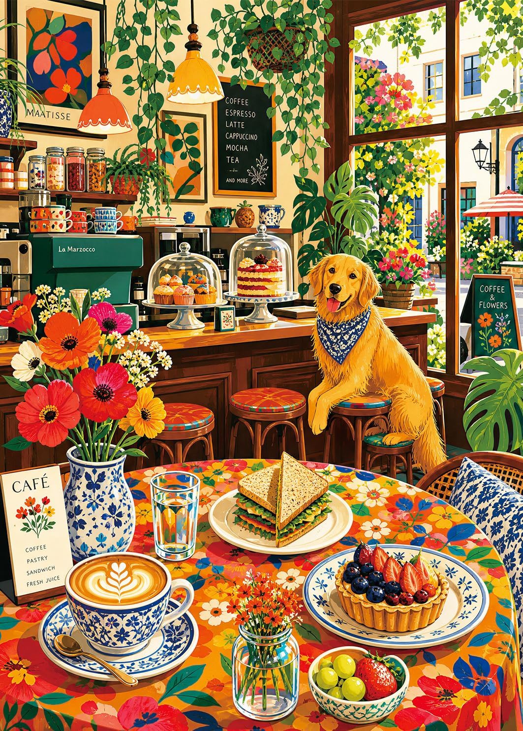 1000 Piece Jigsaw Puzzle, French Riviera Flower Market - Dessert Shop