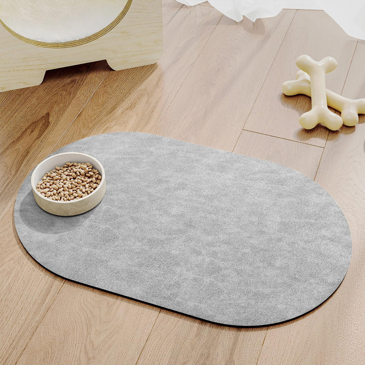 MontVoo Absorbent Dog Food Mat-Dog Mat for Food and Water Bowl - Lightgrey / 14"x22" - image 2