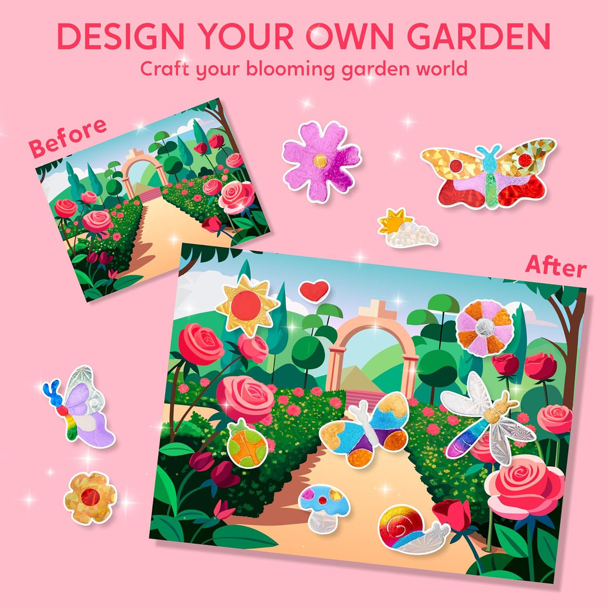 Klever Kits Unicorn Foil Art, Arts & Crafts for Kids 4 and Up - Flowers and Butterflies - image 4
