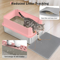 Stainless Steel Litter Box - Pink / XL - image 3