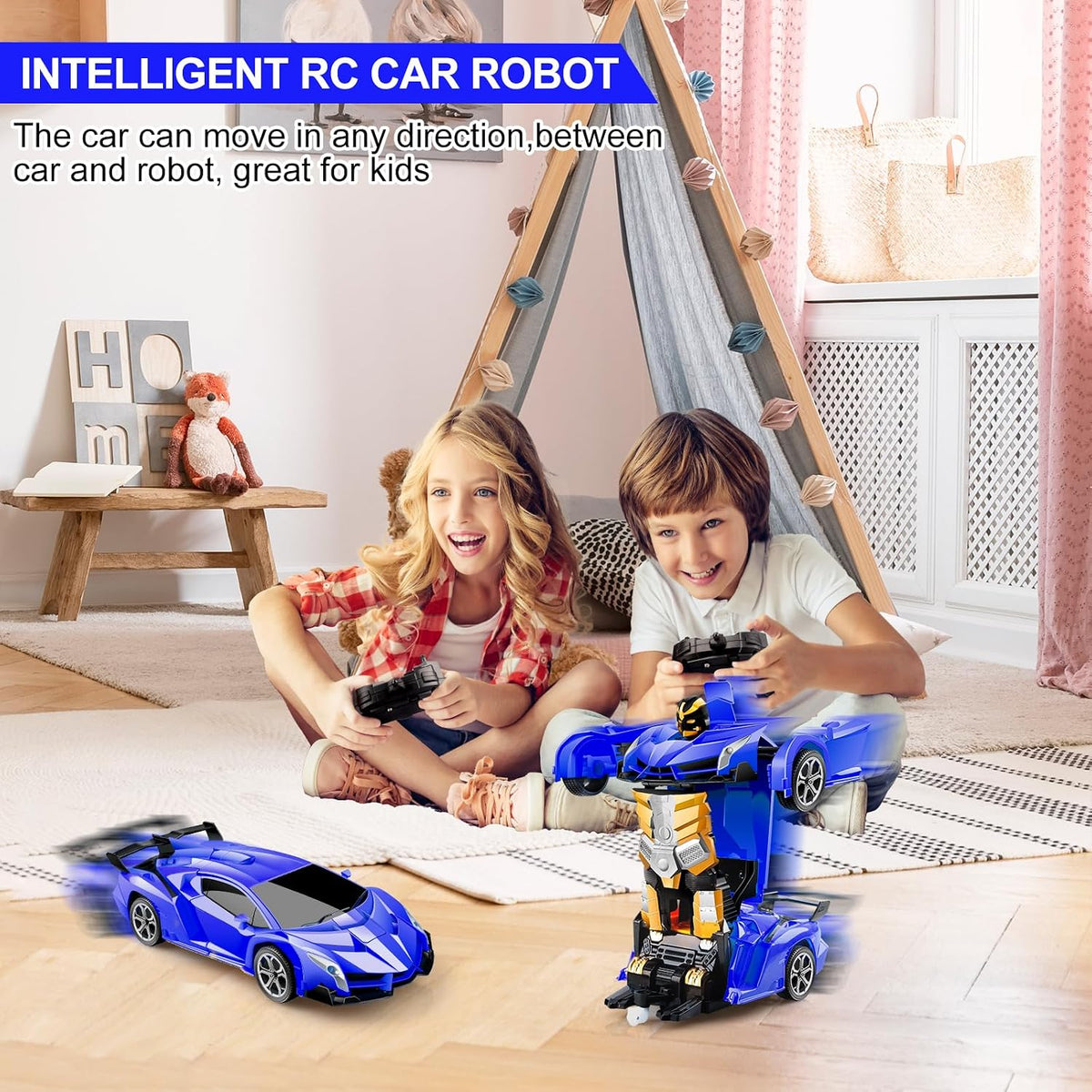Blackma Transform Rc Cars for Boys 4-7 8-12 - Blue - image 2