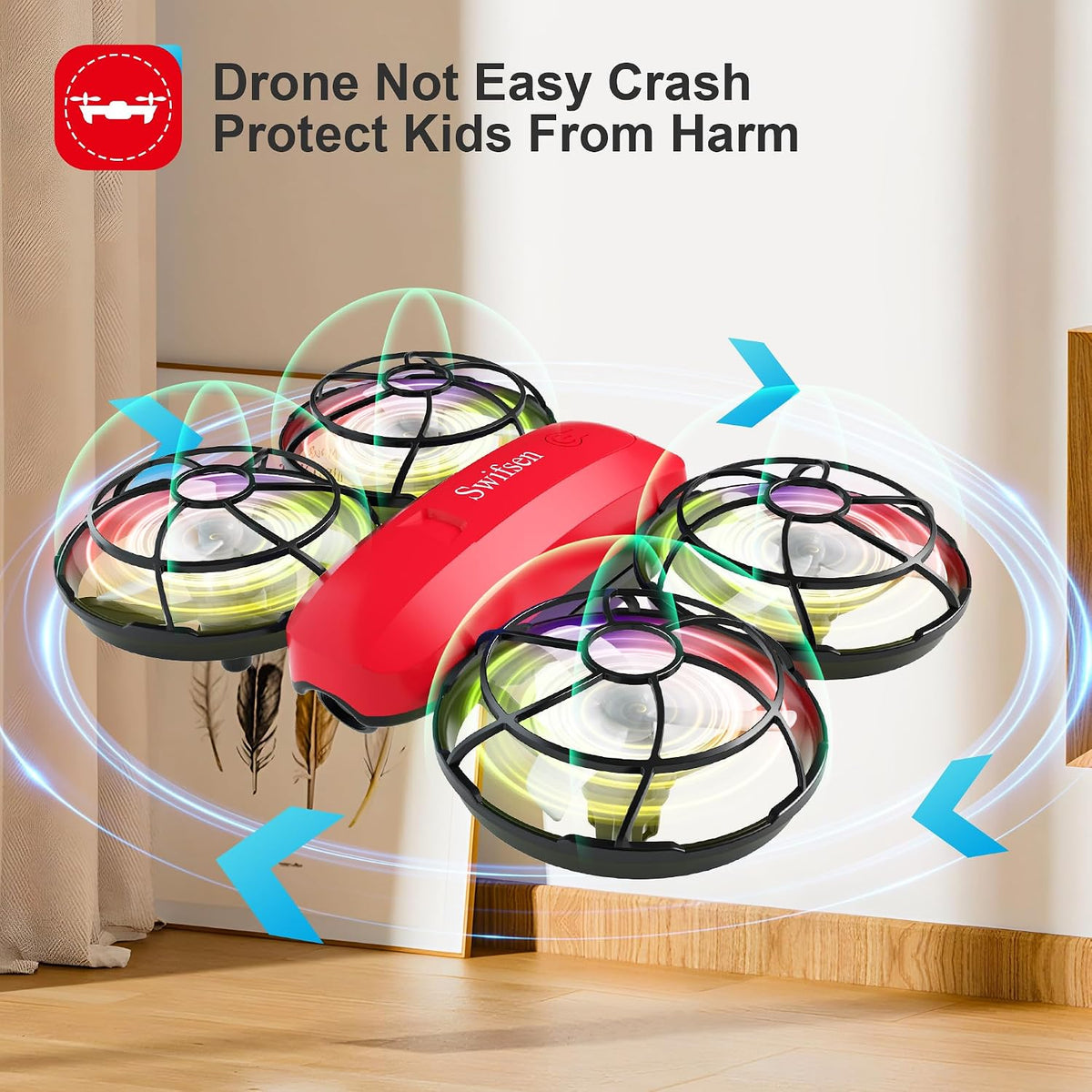 Swifsen Drones for kids Camera - Red Drone-With Camera - image 3