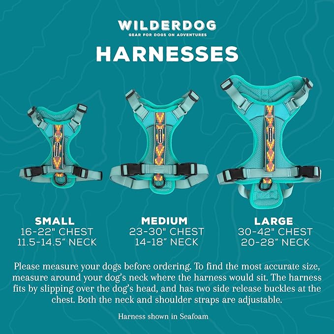 Wilderdog Lightweight Dog Harness with Reflective Straps - Small - Seafoam