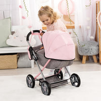 Bayer Baby Doll Stroller Toy Set with Bag - Grey and Pink - image 3