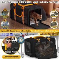 Expandable Pet Carrier for Small Cats & Dogs - 18.0"L x 11.0"W x 11.0"H / Black Warrior - image 3