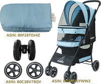 ROODO Pet Stroller Inner Pad for Exclusive Use,Original,Replaceable,Easy to Clean,Set of 3 pc(Sky Blue)