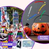 Leyndo comet streamer balls, colorful rubber bouncy balls with long ribbon tails - view 5