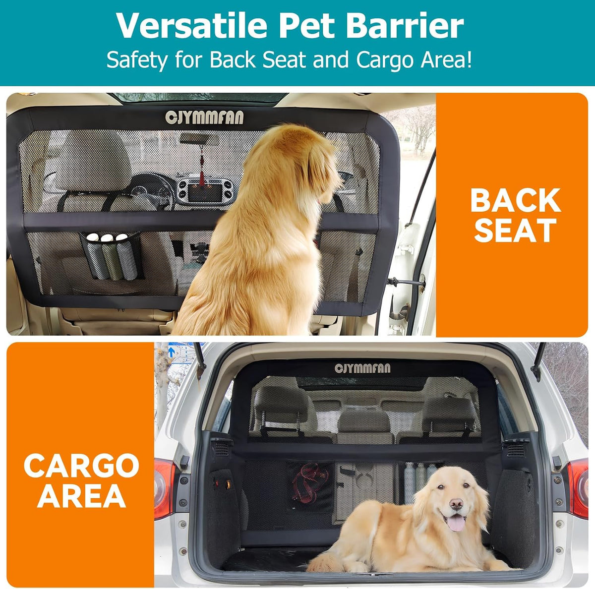 Dog Barrier for Car Back Seat & Cargo Area with Wider Coverage - Large-for Large SUV/Full-Size SUV, Sedan & Truck - image 3