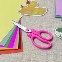 SLEMOON blunt tip kids scissors with pink glitter handle and rhinestone bow - view 8