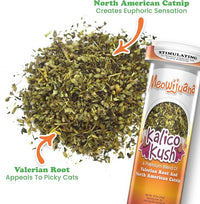 Meowijuana Pepper Bundle | Get Kickin' Refillable Chili Pepper Toy and Kalico Kush Catnip Blend | Promotes Play and Cat Health | Includes North American Organic Catnip