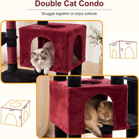 Heybly Cat Tree, 76-Inch Tall Heavy Duty Cat Tower for Big Cats HCT039G – Essentials for Cats - Black and Red / 76.8 inch - image 3
