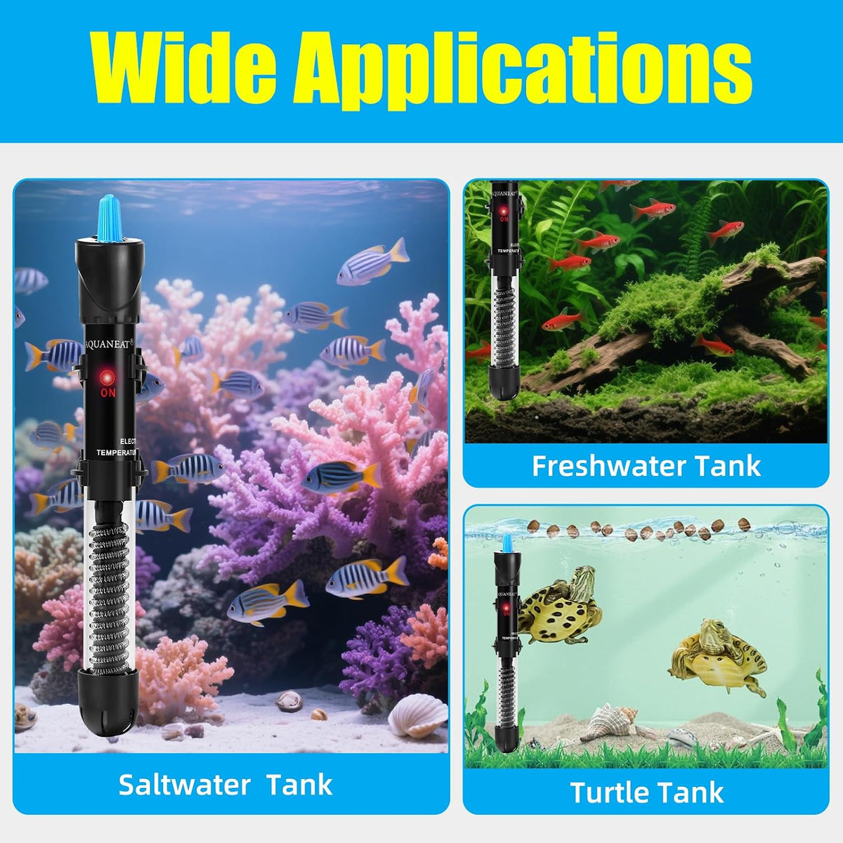 AQUANEAT Aquarium Heater, 50W Fish Tank Heater - 25W - image 3
