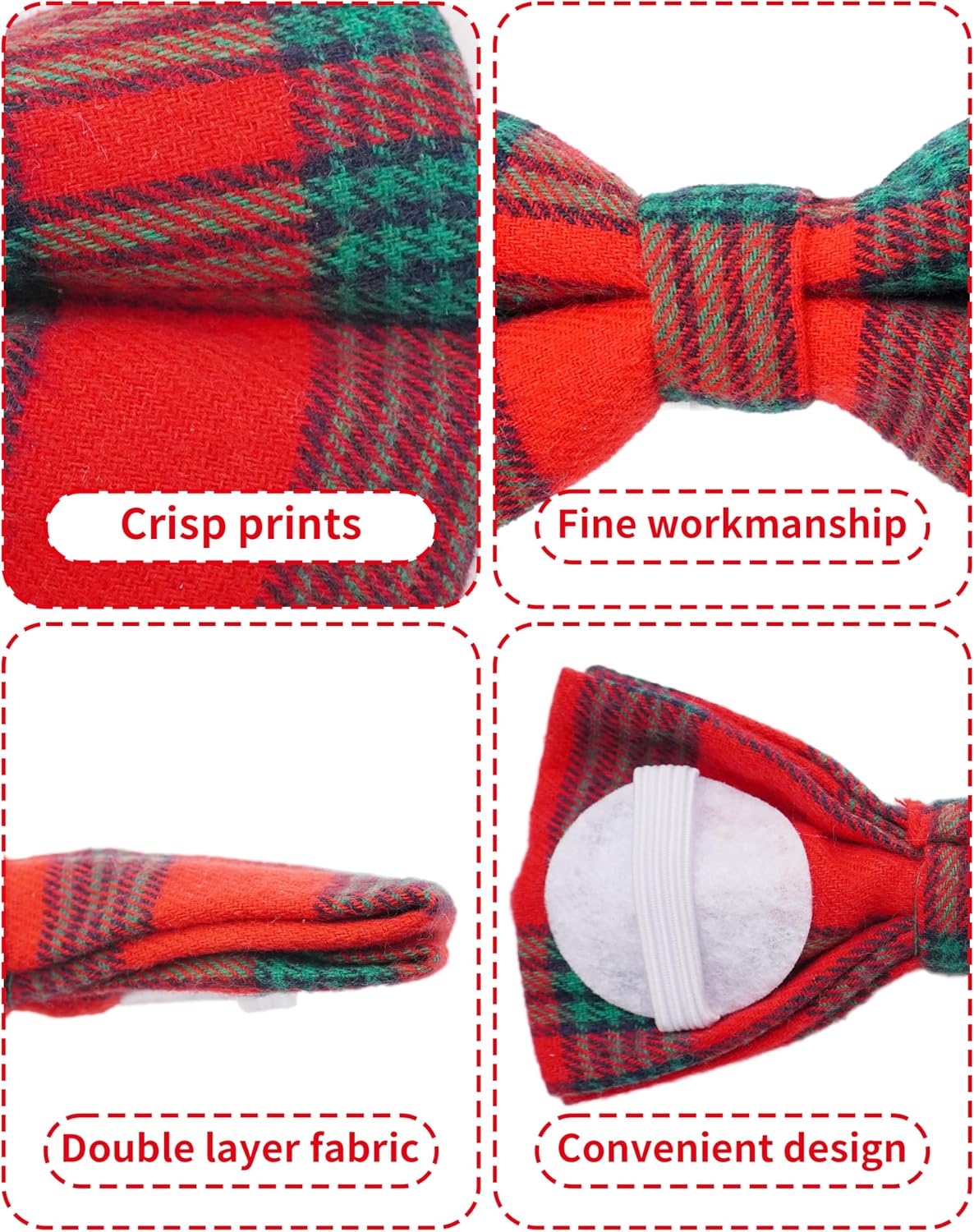 PET SHOW 10 Pack Plaid Big Dog Bow Ties for Large Medium Dogs Sliding - image 3
