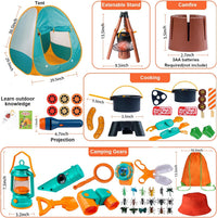 Qtioucp Kids Camping Set 50pcs with Tent & Space Projector Flashlight - Kids Camping Set - image 3