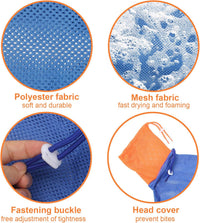 Cat Bathing Bag Anti Scratch Grooming Shower Washing Bag for Nail - Blue-Orange - image 3