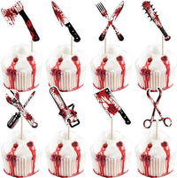 Zhuoweism Halloween horror Happy Birthday glitter cake topper on bamboo stick - view 6