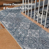 nunubaby Washable Pee Pads for Dogs, Stylish, Non-Slip and Leak-Proof Pee Pads. Reusable Potty Pads for Dogs for Crates and Floors.(Blue/Multi, 36" x36" )