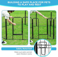 BestPet | Dog Playpen | 32 Inch, 6 Panels | Heavy Duty Metal Pet Exercise Pen | Indoor Outdoor Fence Panels | Rust-Resistant, Removable, Tool-Free Setup | Anti-Skid, Expandable Design
