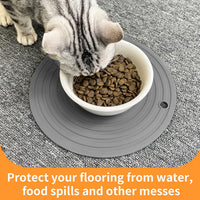 Pet Food Mat for Dog and Cat Placemat 2 Pcs - 9.5"L x 9.5"W / White - image 3