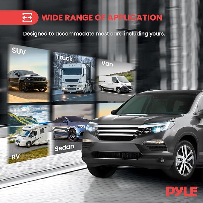 Pyle 7” 1080P HD Digital Wireless Monitor and Wireless License Plate Camera - Waterproof, Night Vision, Single Channel Visual Assistance Kit (12/24V for Bus, Truck, Trailer, Van, RV, Camper)