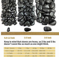 20lb Black River Rocks - 2-3 inch Polished Pebbles for Plants, Decorative Stones for Large Planters, Landscaping, Vases, Aquariums & Fish Tanks