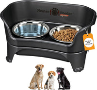 Neater Feeder Express Mess Proof Dog Bowls Elevated for Small Breeds - Medium to Large w/ Standard Bowls / Midnight Black