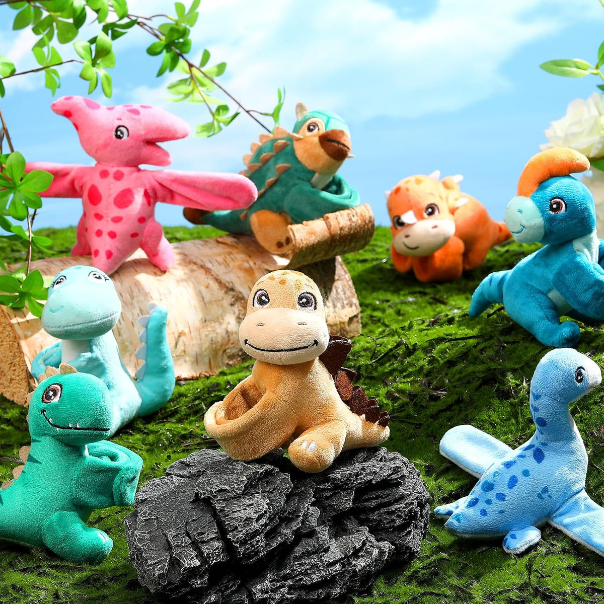 Liliful 8 Pack Kids Plush Gifts Stuffed Animal Slap Bracelets - Dinosaur - image 3