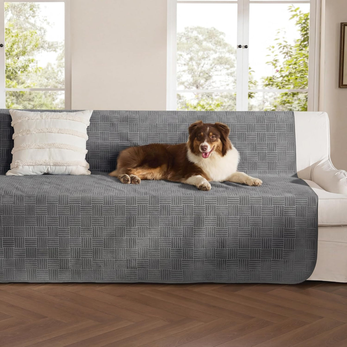 Bedsure Waterproof Couch Cover for Sofa and Dogs Quick Drying - 52x82 inch / Ash Grey
