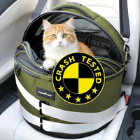 Crash-Tested Small Dog Car Seat, CPS Certified Crash Protection - Green / Medium