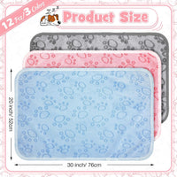 Tegeme 12 Pcs Puppy Blanket for Litter Dog Cat - Pink,gray,blue / 30 x 20 Inch - image 3