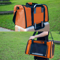 Soft Sided Carrier for Small Medium Cats Dogs - 20.0"L x 13.0"W x 13.0"H / Orange - image 4