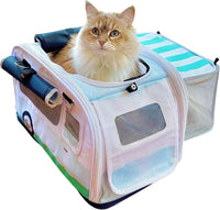 Soft-Sided Airline Approved Cat Carrier with Expandable Hideaway - Baby Blue Roamer