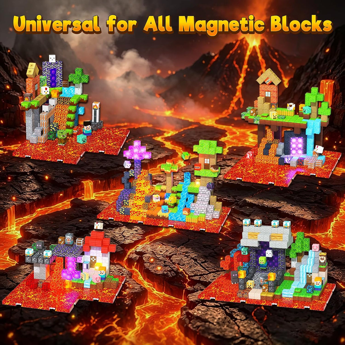 GraceDuck 300 PCS Magnetic Blocks, Magnetic Building Blocks - Red - 8pcs - image 4