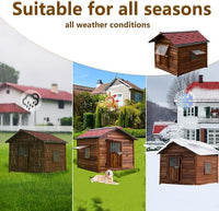 Dog House for Large Dogs Outside with Door and Adjustable Window, Big Dog House Outdoor Weatherproof with Removable Floor, Extra Large Pet House, 7XL