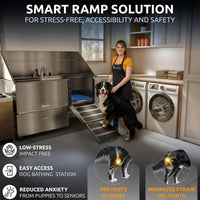 Professional Dog Washing Station 304 Stainless Steel Pets Grooming Tub – Essentials for Dogs - Silver, Right Ramp, 1 Drawer / 61 Inches - image 3