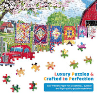 EIYRURU 300 piece jigsaw puzzle of a cottage garden with swans and bridge - view 20
