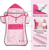 Lukovee Dog Raincoat, Waterproof Jacket with Clear Hood & Leash Hole, M – Essentials for Dogs - Fuchsia / 2X-Large - image 4