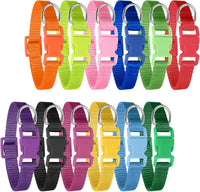 12 Pack Puppy Collars for Litter, Adjustable Puppy ID Collars – Essentials for Small Pets - M / Solid Color
