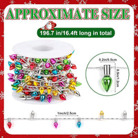 FOIMAS mini dollhouse fake Christmas string lights with colorful plastic bulbs - view 7