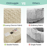 Orthopedic Human Dog Bed, with Faux Fur Washable Cover, Blanket - Linen / Human Dog Bed (72x40x10) - image 4