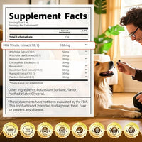 Milk Thistle for Dogs – 9-in-1 Liver and Kidney Support Drops with Artichoke, Resveratrol, Marigold Extract, 100% Natural Detox Supplement for Liver Function, Split Dropper, Chicken Flavor, 2Oz