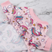 CuteBone Small Dogs Outfit Soft Puppy Onesies Pjs Christmas Dog - Pink unicorn / Large - image 3