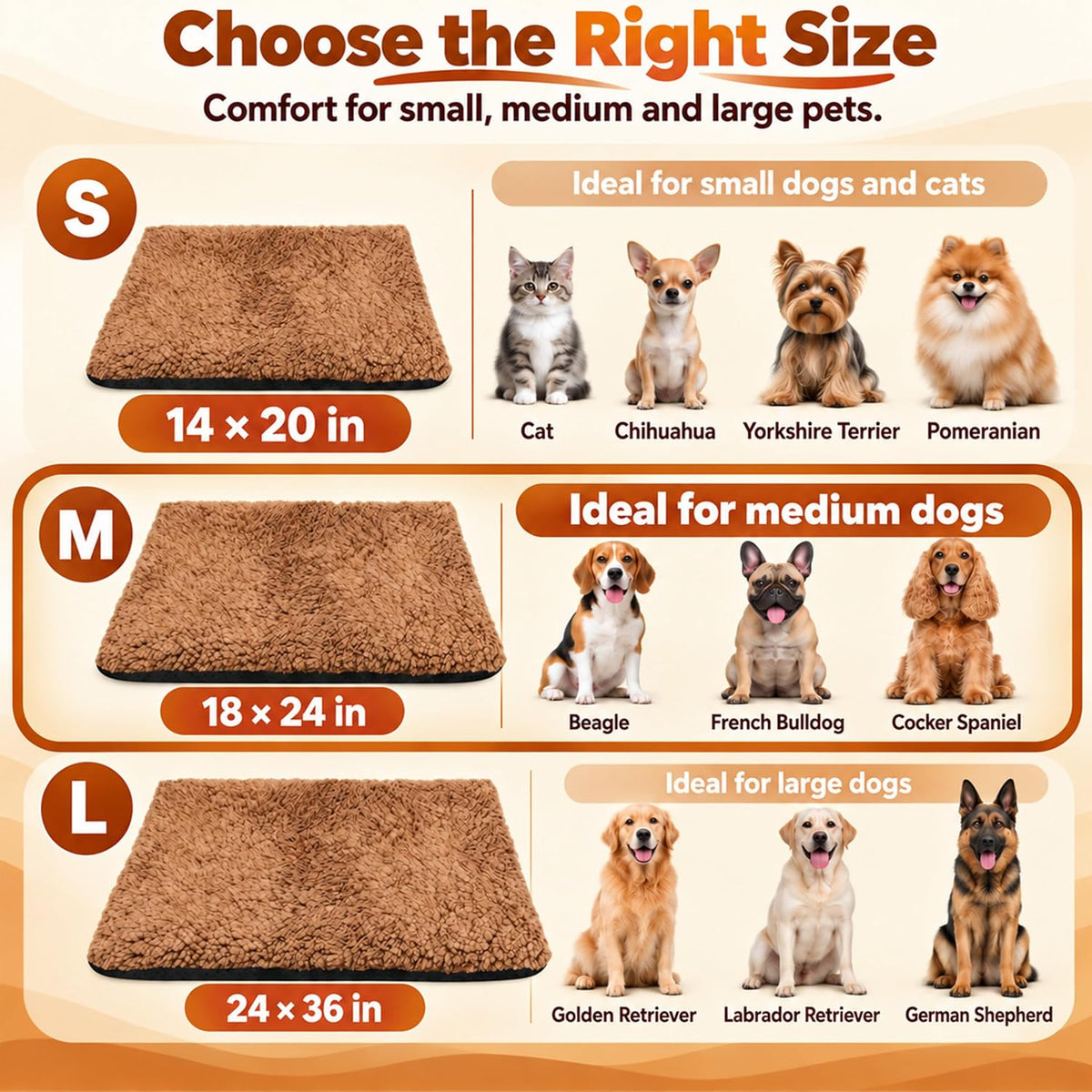 PatiencET Self Warming Cat Bed for Indoor Cats 18'' x 24'' - Khaki / 18*24 - image 2