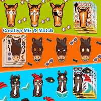 48 Fall Make-a-Face Sticker Sheets for Kids - Horses - image 4