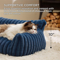 Bedsure ComfyFleece Shown on TV Fluffy Cute Cat Couch for Pets - 30x20x10" / Night Blue - image 3