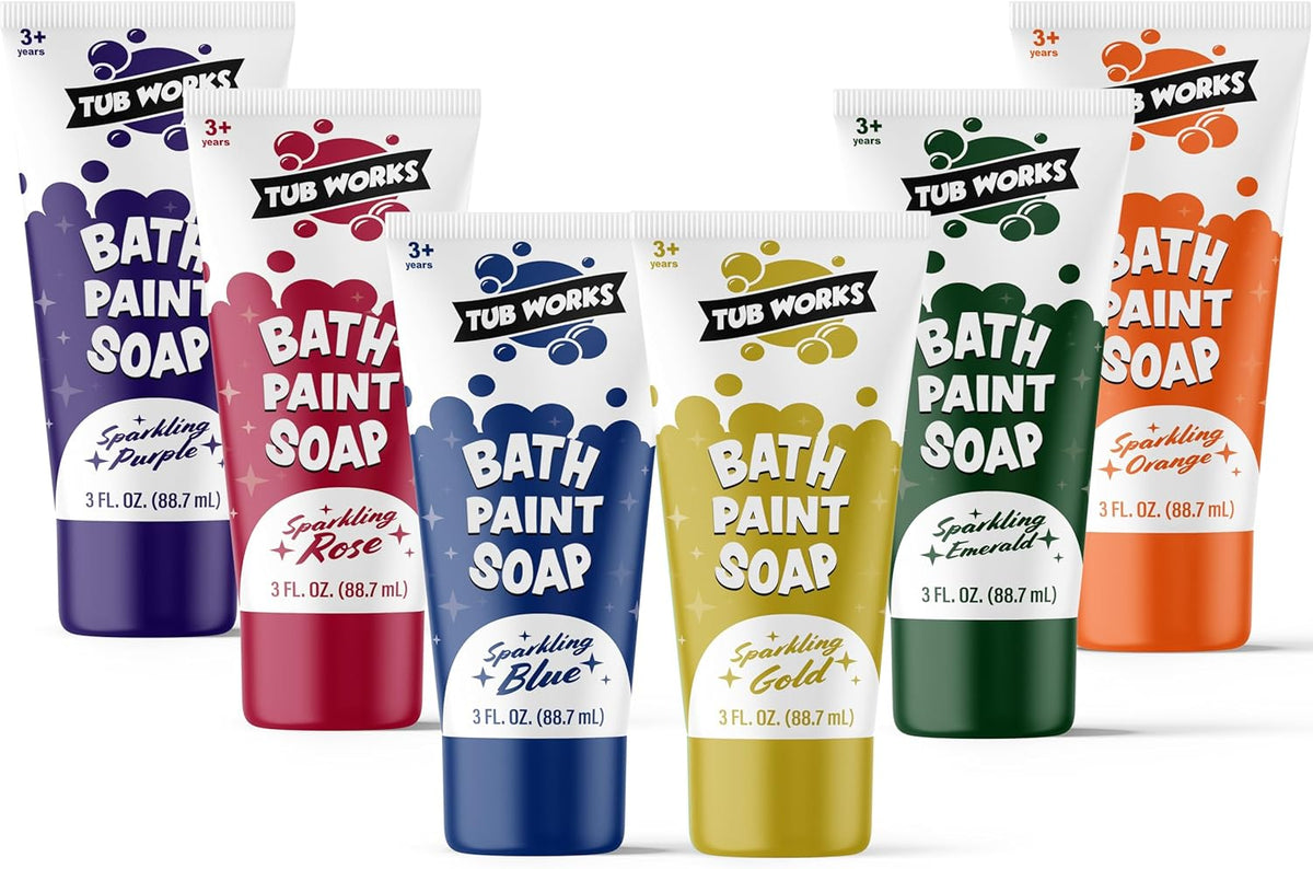 Tub Works Bath Paint Soap Bath Toy, Classic 6 Pack, Non-Toxic - Shimmer